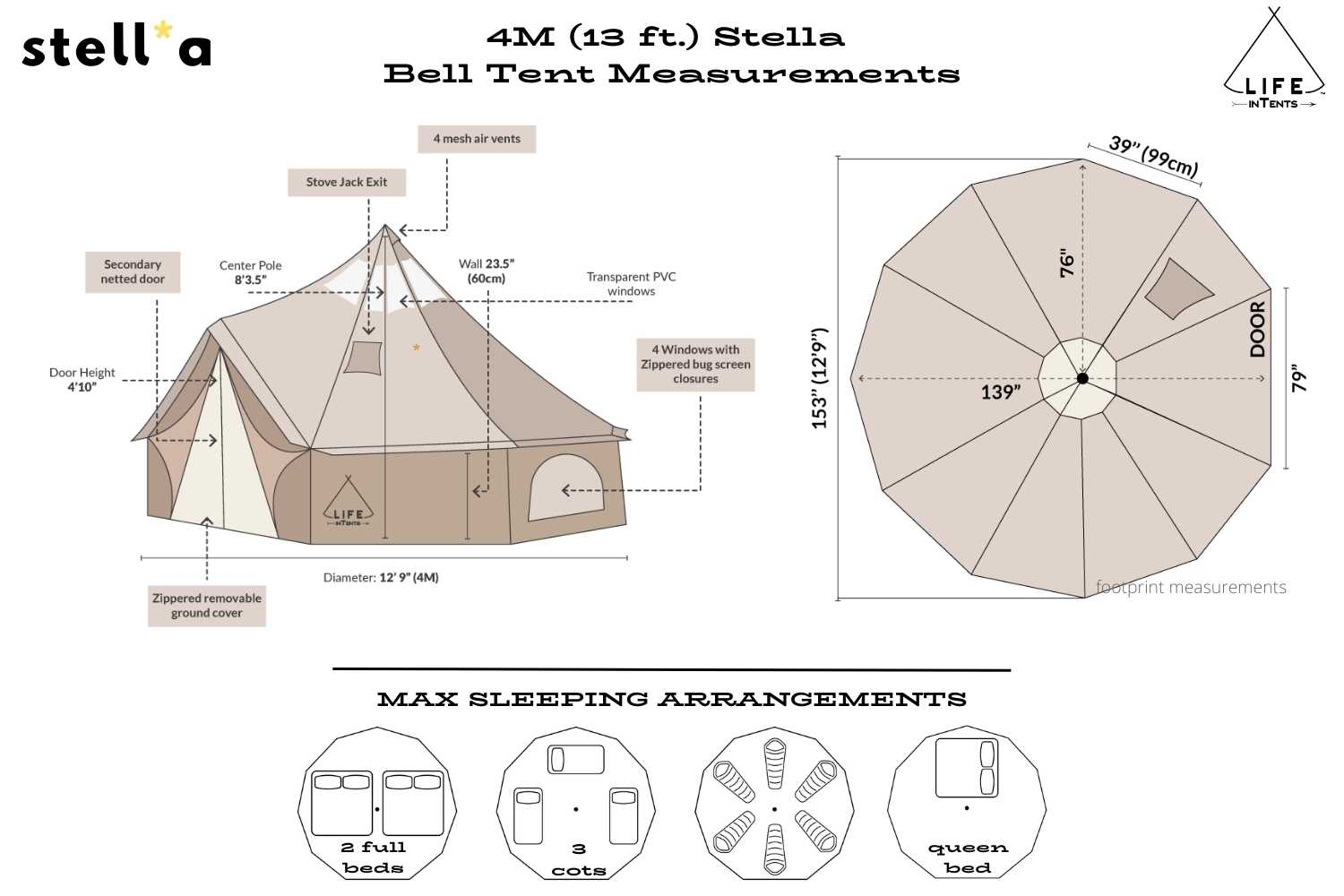 13' (4M) Stella Stargazing Canvas Tent - Image 25