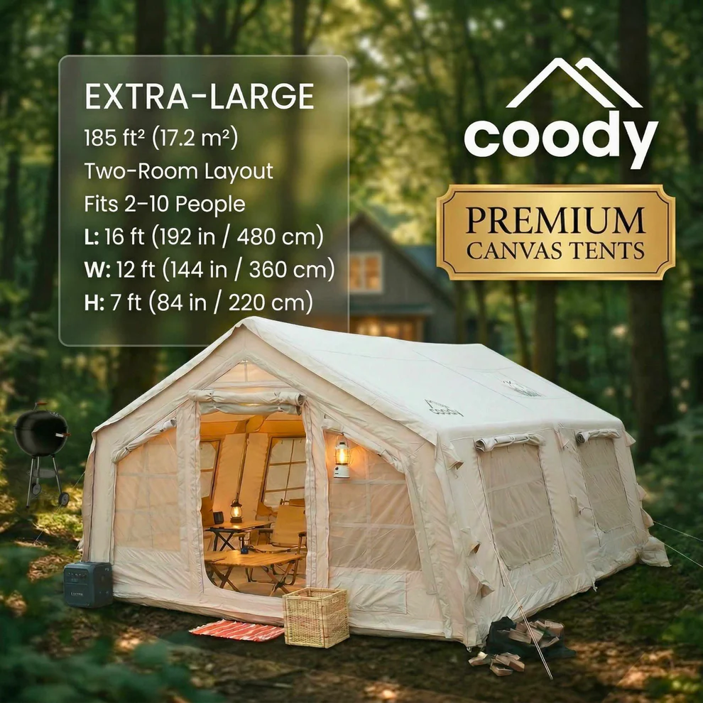 Coody 17.2 (Koala-7) Beige Inflatable Tent House for Camping (2-10 person) - Image 6